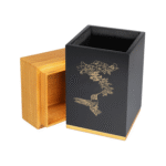 Factory Wooden Padauk Large Cremation Urn – Customizable Square Column with Engraved Designs - Image 2