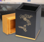 Factory Wooden Padauk Large Cremation Urn – Customizable Square Column with Engraved Designs - Image 13