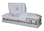 Premium Metal Coffin Color Glossy Finish with Lift Devices & Ivory Interior Professional Funeral Supplies - Image 9
