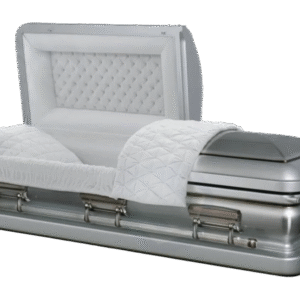 Premium Metal Coffin Color Glossy Finish with Lift Devices & Ivory-Interior Professional Funeral Supplies