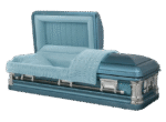Premium Metal Coffin Color Glossy Finish with Lift Devices & Ivory-Interior Professional Funeral Supplies