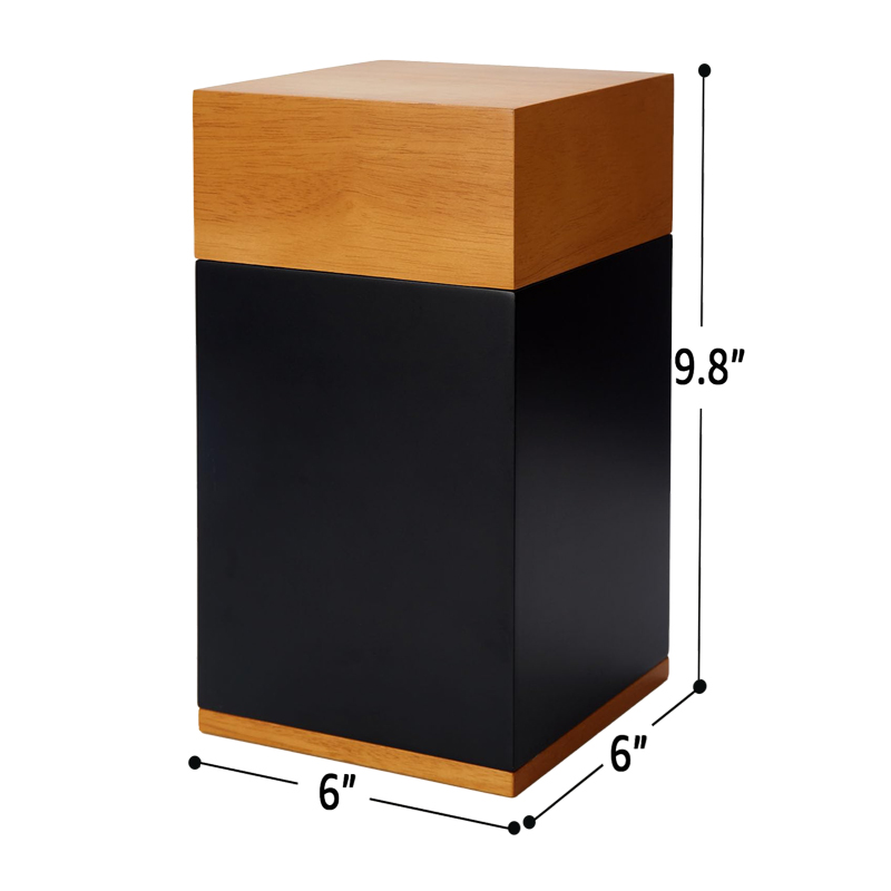 Square主图0 Factory Wooden Padauk Large Cremation Urn – Customizable Square Column with Engraved Designs - Image 1