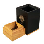 Factory Wooden Padauk Large Cremation Urn – Customizable Square Column with Engraved Designs - Image 3