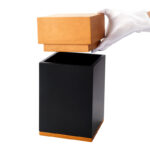 Factory Wooden Padauk Large Cremation Urn – Customizable Square Column with Engraved Designs - Image 7