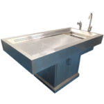 Stainless Steel Hospital & Funeral Autopsy Table with Hot/Cold Water Clean Pip Shower & Sink - Image 4